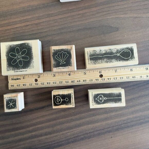 Stampin Up! 2003 Stipple Celebrations Rubber Stamp Set Of 14 In Plastic Case - Picture 8 of 8